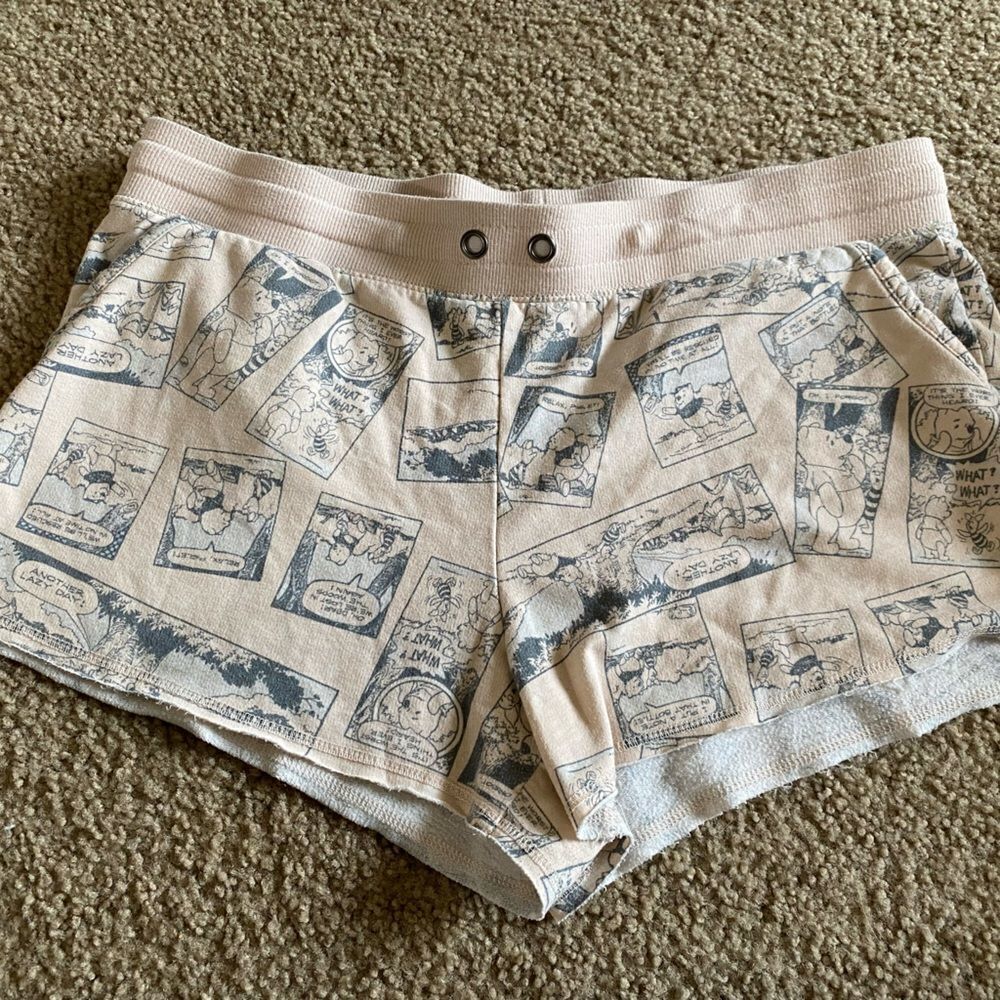 Womens Disney Winnie the Pooh Comic Book Style Pajama Lounge Shorts